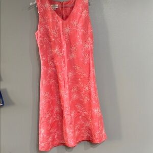 Floral Coral Sleeveless Dress